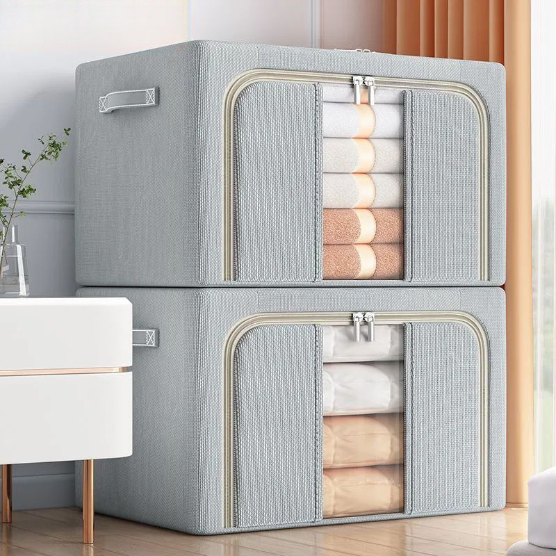 衣服收纳箱家用衣柜装衣物棉麻布艺整理神器可折叠筐大号储物箱子