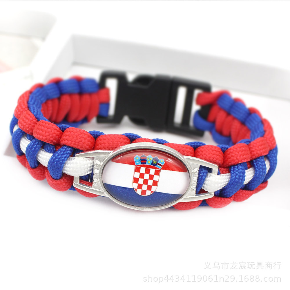 Russian Flag National Flag Bracelet National Flag Parachute Cord Woven Bracelet Outdoor Life-Saving Bangle Bracelet