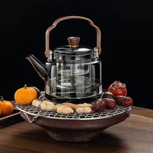 批发高硼硅玻璃可加热蒸煮茶水壶功夫茶具茶壶家用大容量围炉煮茶