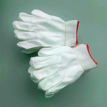 十三针红边机器锁边无尘尼龙涤纶手套电子厂作业劳保防护手套