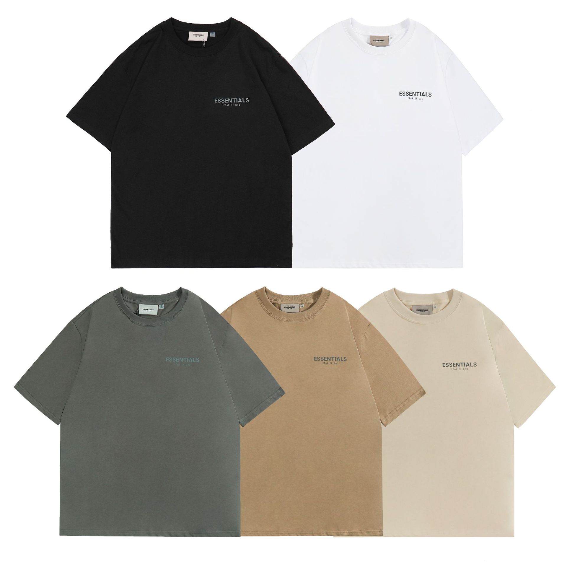 essentials短袖反光t恤男女情侣宽松运动休闲落肩袖潮牌上衣ius