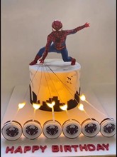 网红ins魔术火焰蜘蛛侠生日蛋糕装饰摆件蜘蛛侠魔术火焰蜡烛装饰