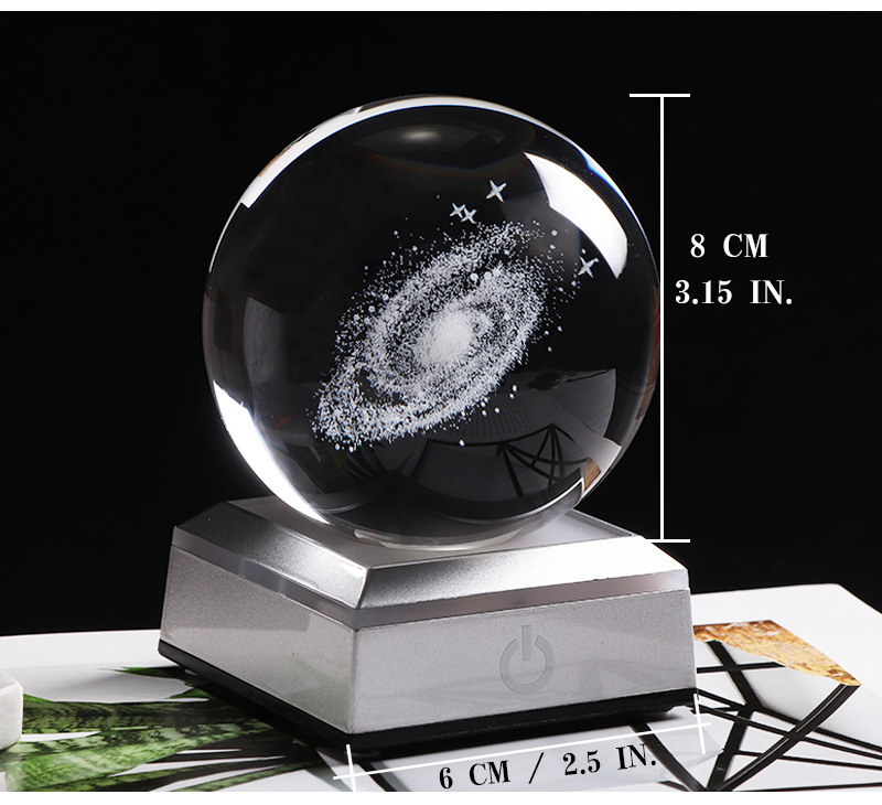水晶内雕银河系星空水晶球摆件玻璃球居家装饰品一件代发