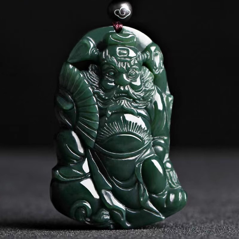 正品新疆和田玉霸气钟馗玉石吊坠天然青玉挂坠男女情侣款项链挂件