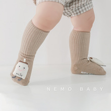 21新款可爱婴儿袜子双针精梳棉韩版卡通中筒宝宝袜新生儿学步袜子