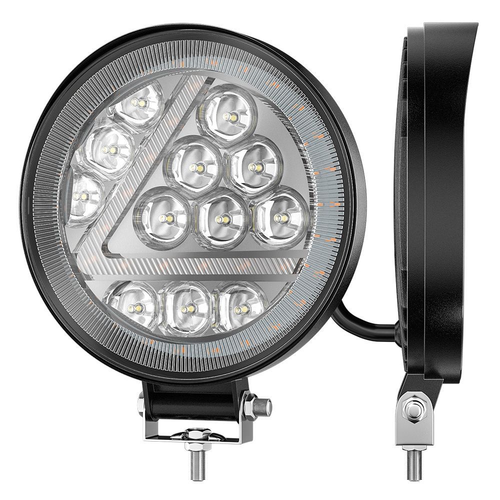 带光圈4寸大视野日行灯圆形工作灯汽车led工作灯辅助照明灯12-24v