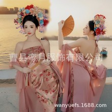 浔埔女簪花主题写真服装新中式挂脖连衣裙碎花民族风旅拍摄影套装