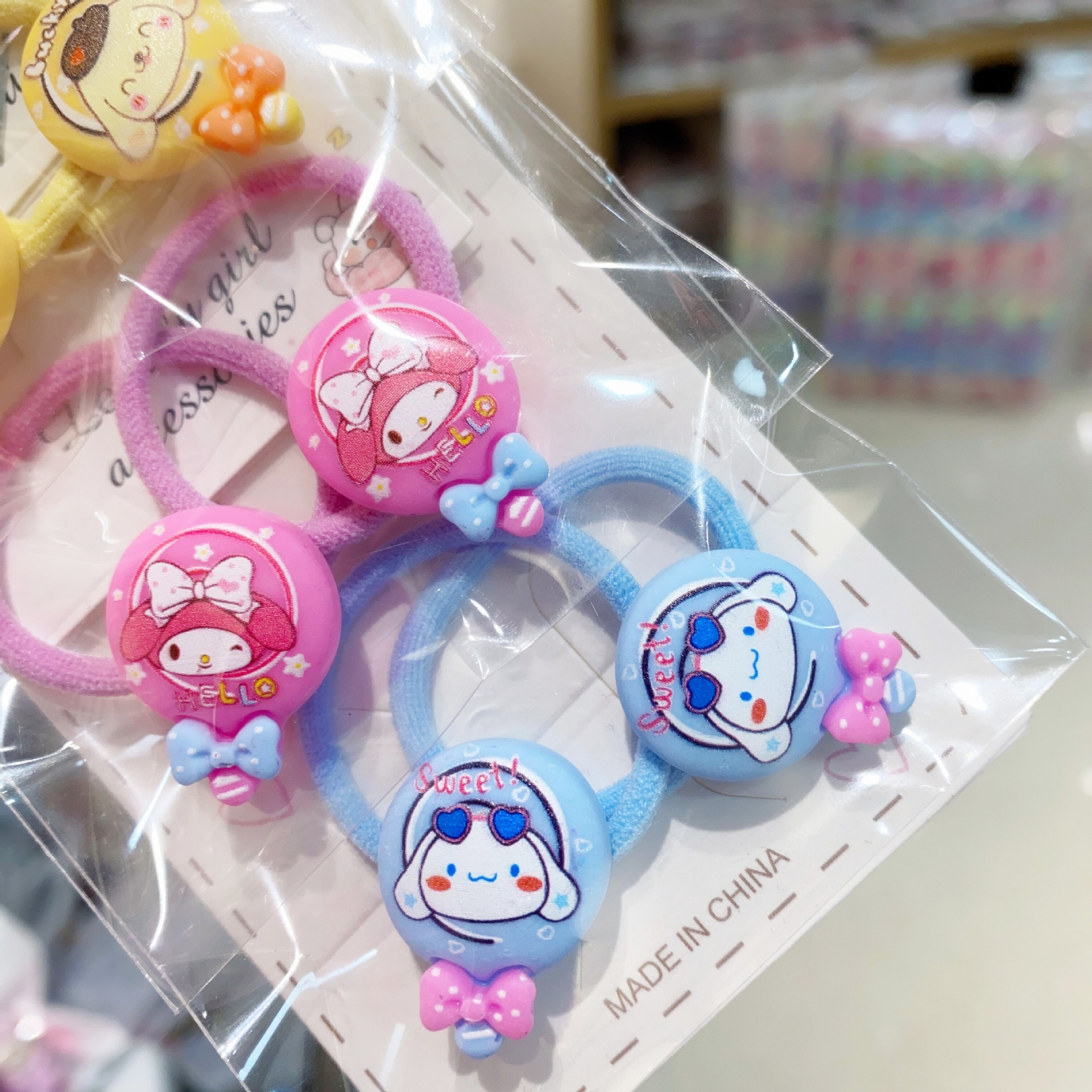 Children's Hair Accessories Cartoon Hair Rope Hair Rope Little Girl Cute Lollipop Sanrio Bb Clip Hair Ring a Pair of Hairclips Hairpin Ornament