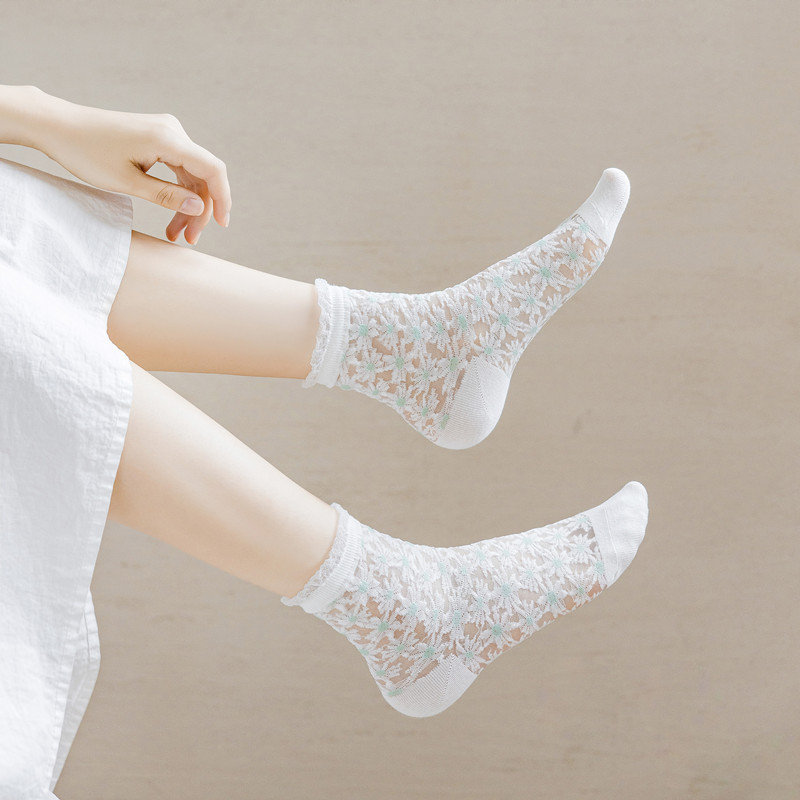 咖啡色水晶丝袜女夏中筒袜薄款复古兔子春秋玻璃丝配皮鞋日系长袜