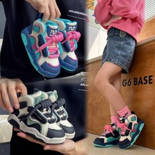 女童鞋面包鞋2023年秋季新款儿童低帮时尚彩色板鞋男童软底运动鞋