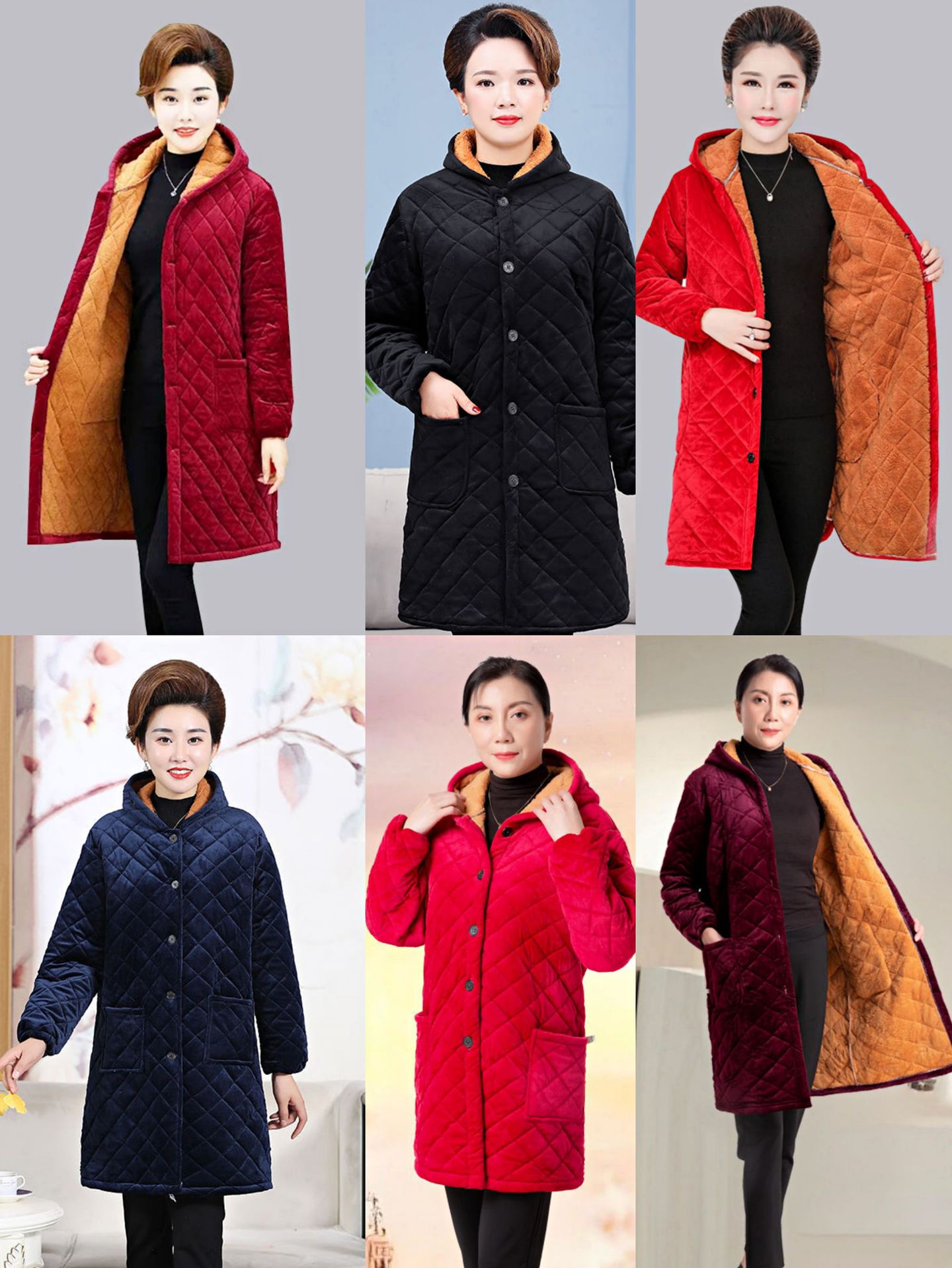 秋冬大妈女装中老年罩衣加绒加厚妈妈装外套保暖老太太棉袄长款