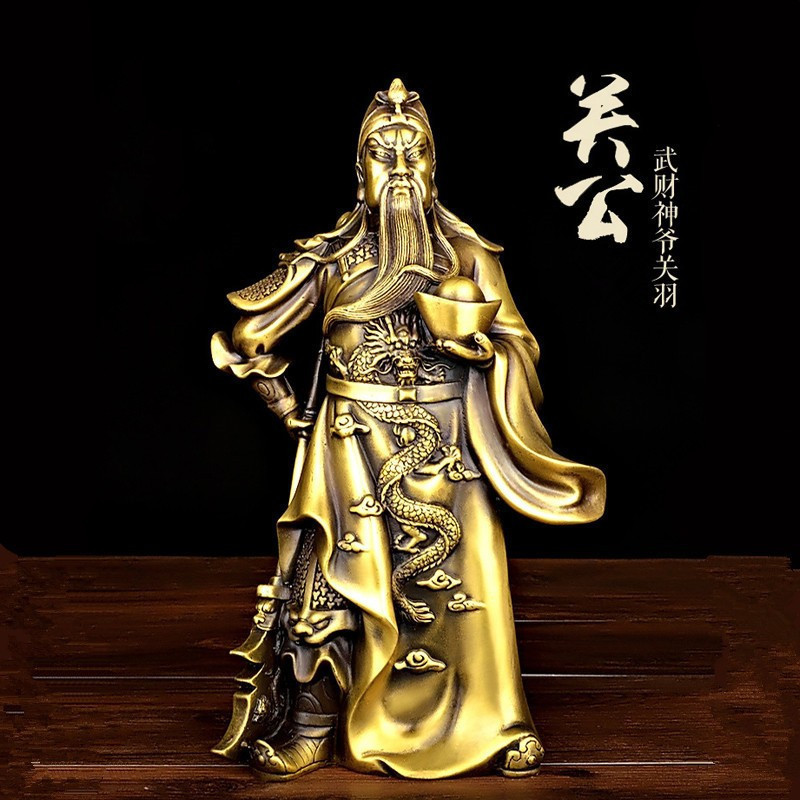 铜关公铜像关羽像武开业乔迁礼物摆件家居办公-阿里巴巴