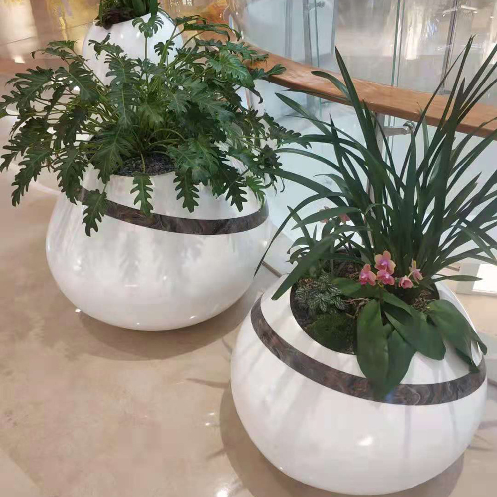 厂家生产 商场用玻璃钢花盆 玻璃钢景观花盆 户外玻璃钢花盆