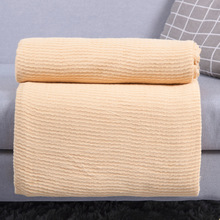 热卖春夏季纯色麻花竹纤维毯子 夏季空调午休沙发盖毯