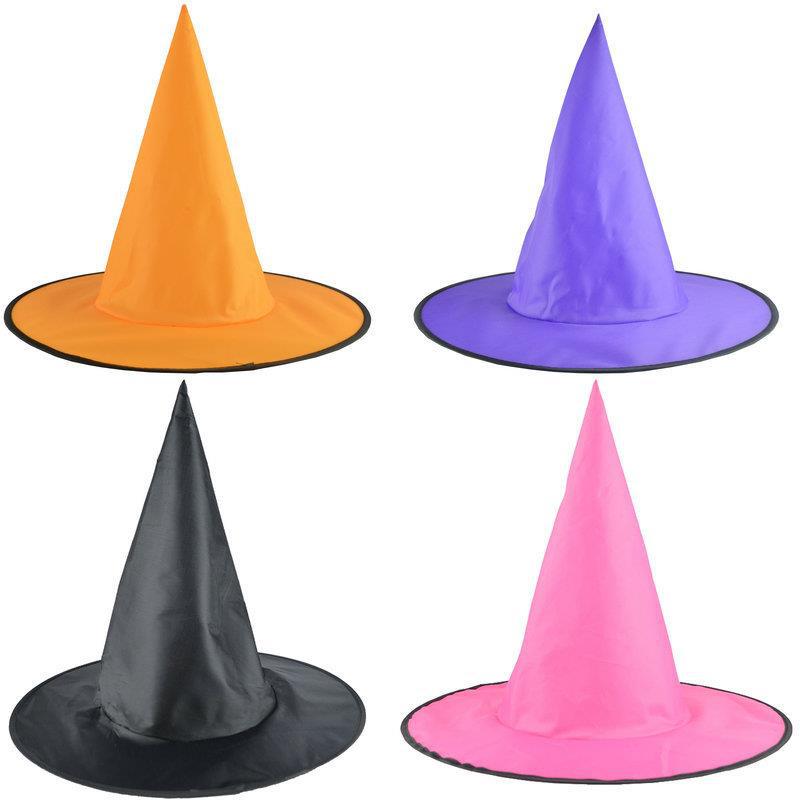 万圣节复活节巫婆帽子鬼节派对魔法师尖帽巫婆帽子女巫尖角帽头饰