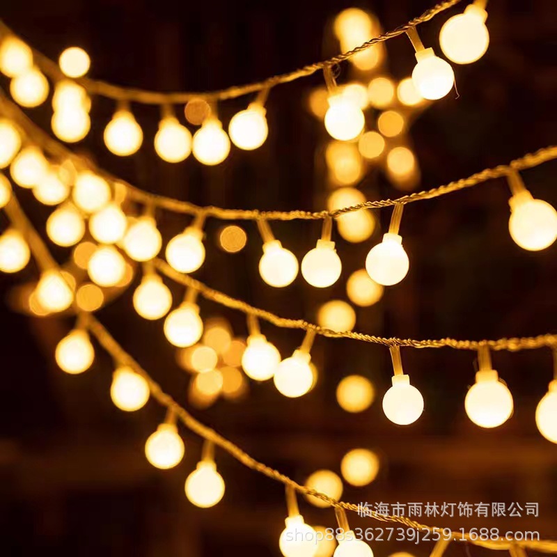 LED Outdoor Camping Lighting Chain Flashing Light Colored String Lights Small Balls Lighting Chain Christmas Holiday Atmosphere Decorative Lights Star Lights