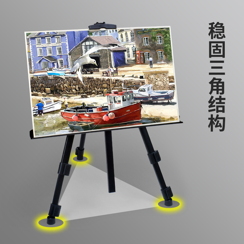 Thickened Iron Easel Telescopic Lifting Metal Block Tripod Metal Folding Easel Iron Easel Advertising Display Stand