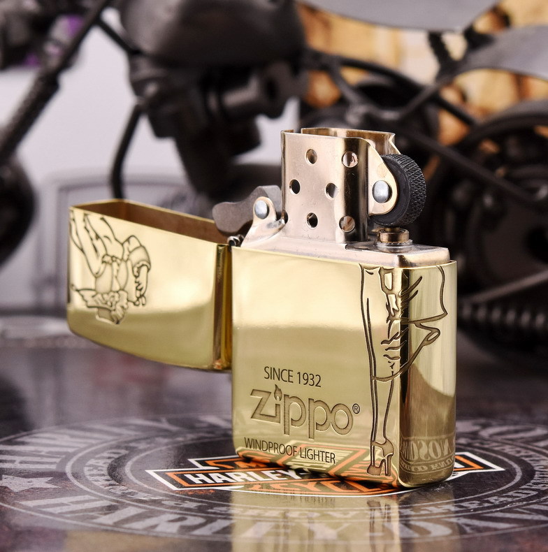 zippo 纯铜精雕 简约风中女郎