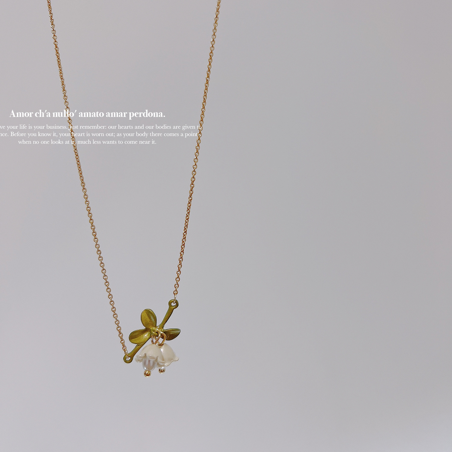 白色铃兰花手作可爱仙女气质吊坠项链小清新甜美复古问题风锁骨链