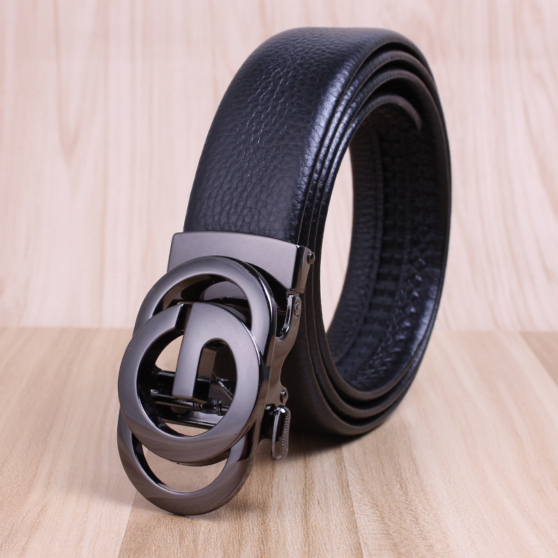 Manufacturer Leather Belt Men's Wholesale Automatic Leather Buckle Casual High-End Belt Men's Cowhide Business Men's Pant Belt