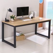 双人电脑桌家用办公桌简易电脑桌台式钢木桌写字台子简约现代书桌