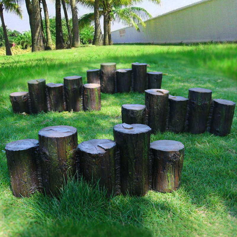 户外园艺树桩木桩摆件护栏围栏花园木桩圆木实木栅栏木篱笆装饰品