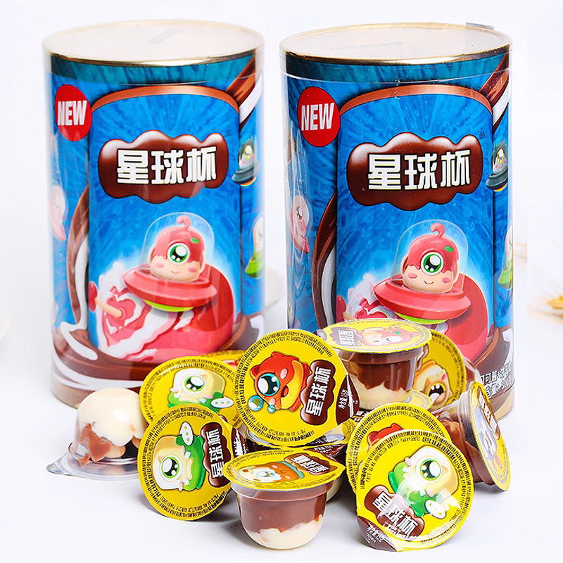 甜甜乐星球杯桶装大杯夹心巧克力饼干怀旧儿童休闲零食300g