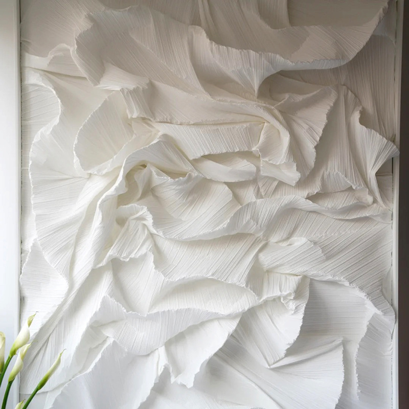 婚庆道具背景板场景布置褶皱布肌理造型压褶面料立体diy手工布艺
