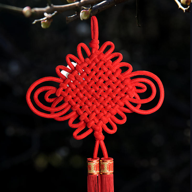 现货绒布结纯手工春节十字结挂件福字喜庆装饰用品新年中国结批发