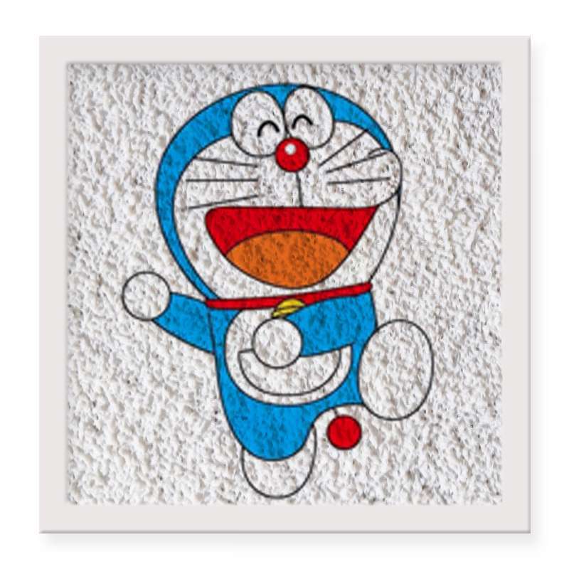 哆啦a梦列系纸浆画手工diy材料包 创意手工制作立体画填色画