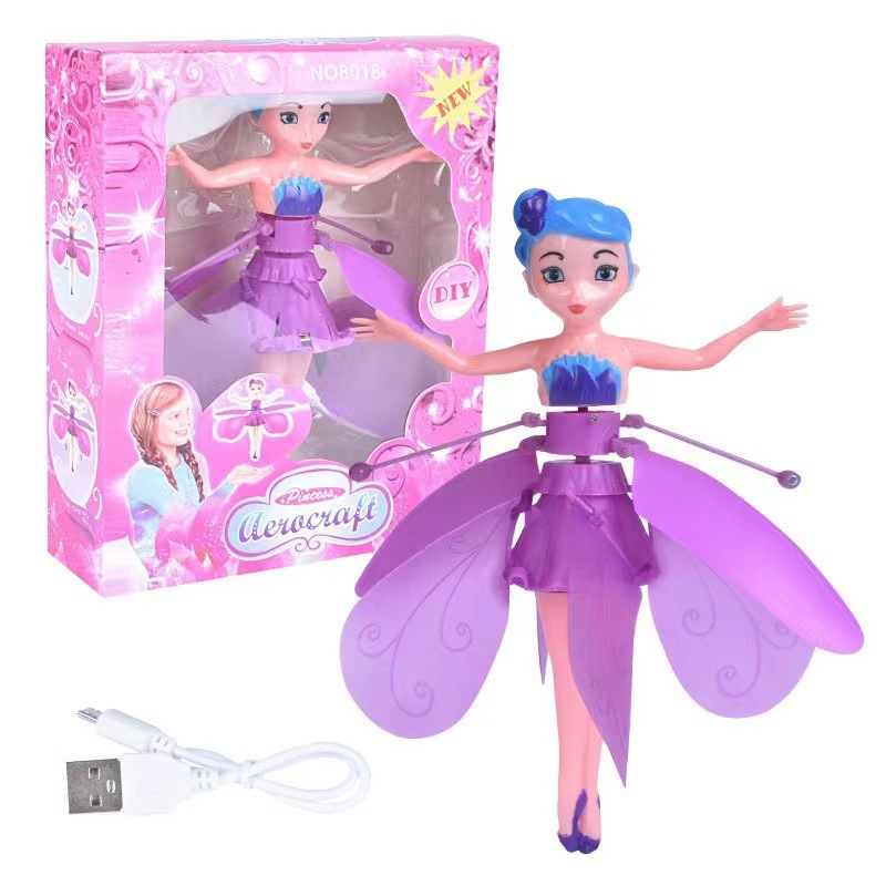 Exclusive for Cross-Border Induction Suspension Little Flying Fairy Gesture Light-Emitting Little Fairy Induction Vehicle Helicopter Toy Wholesale