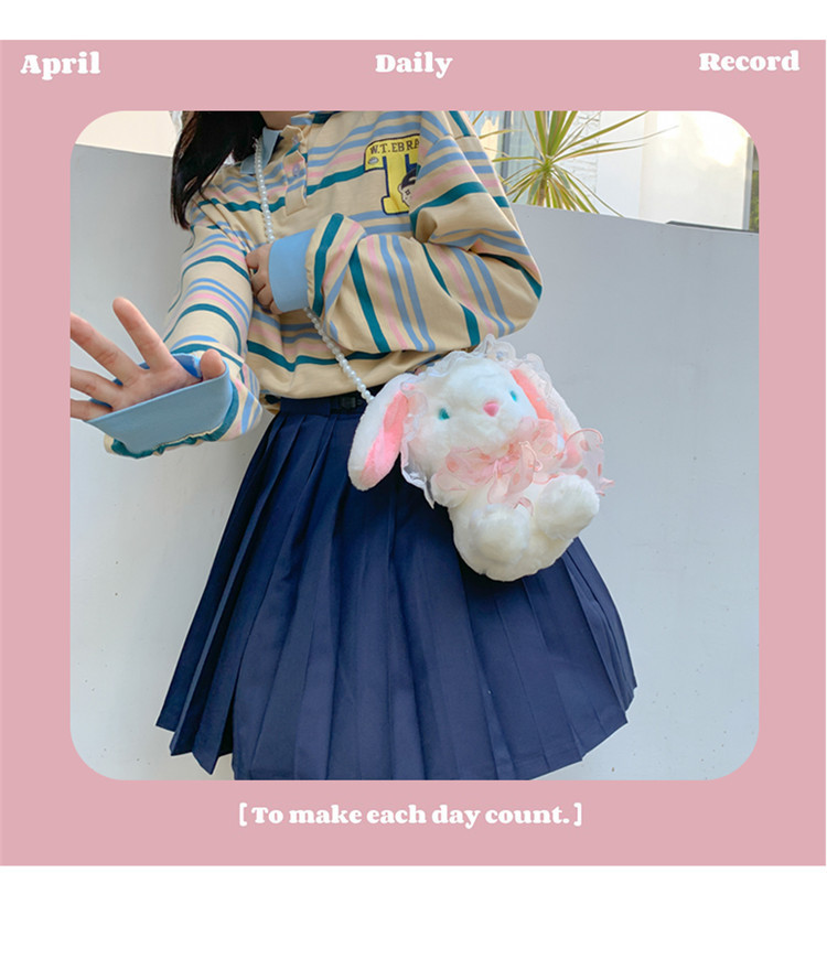 日系可爱洛丽塔兔子背包蕾丝蝴蝶结小熊单肩零钱小挎包潮女生礼物