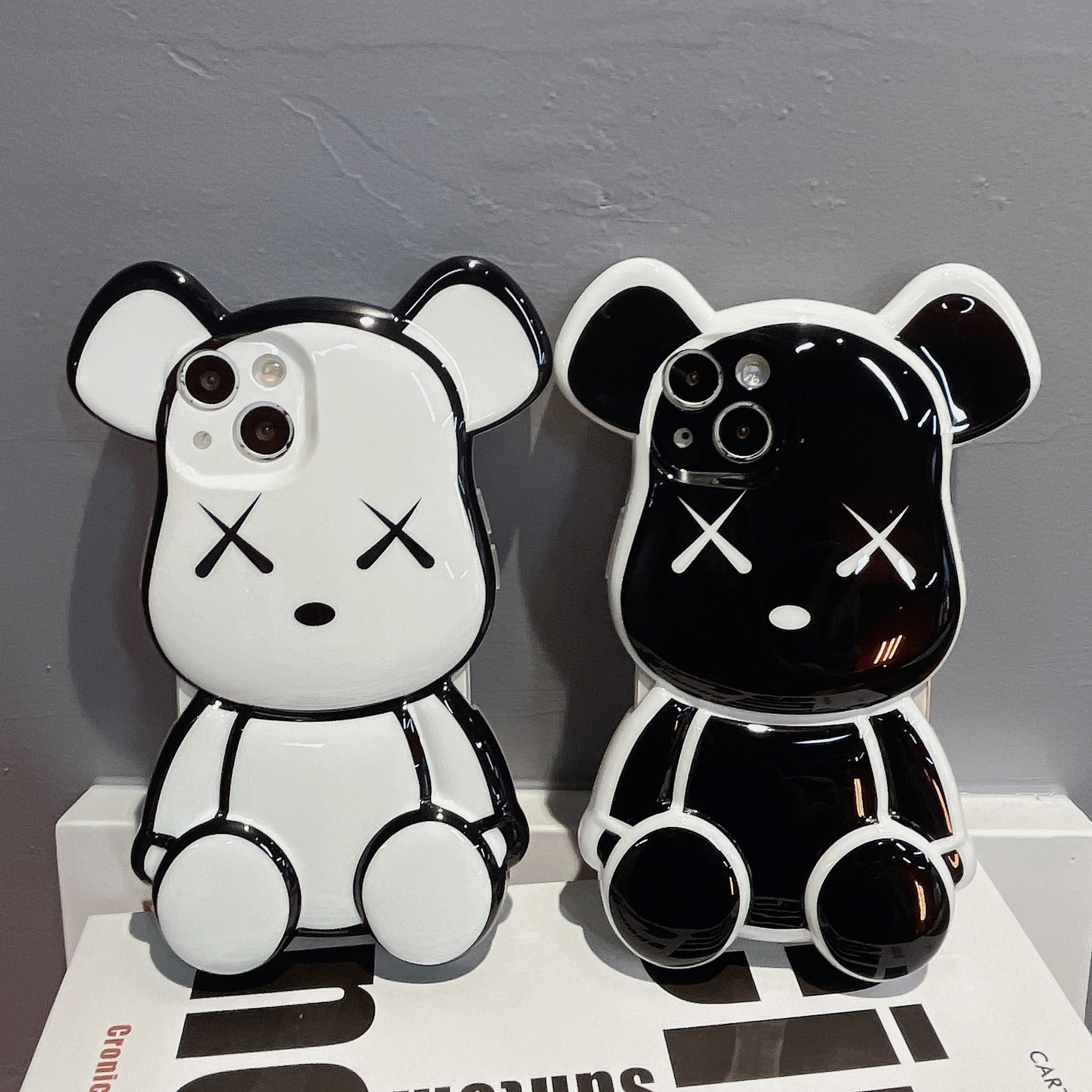 立体潮牌线条暴力熊苹果11适用iphone12/13pro max手机壳xs防摔xr