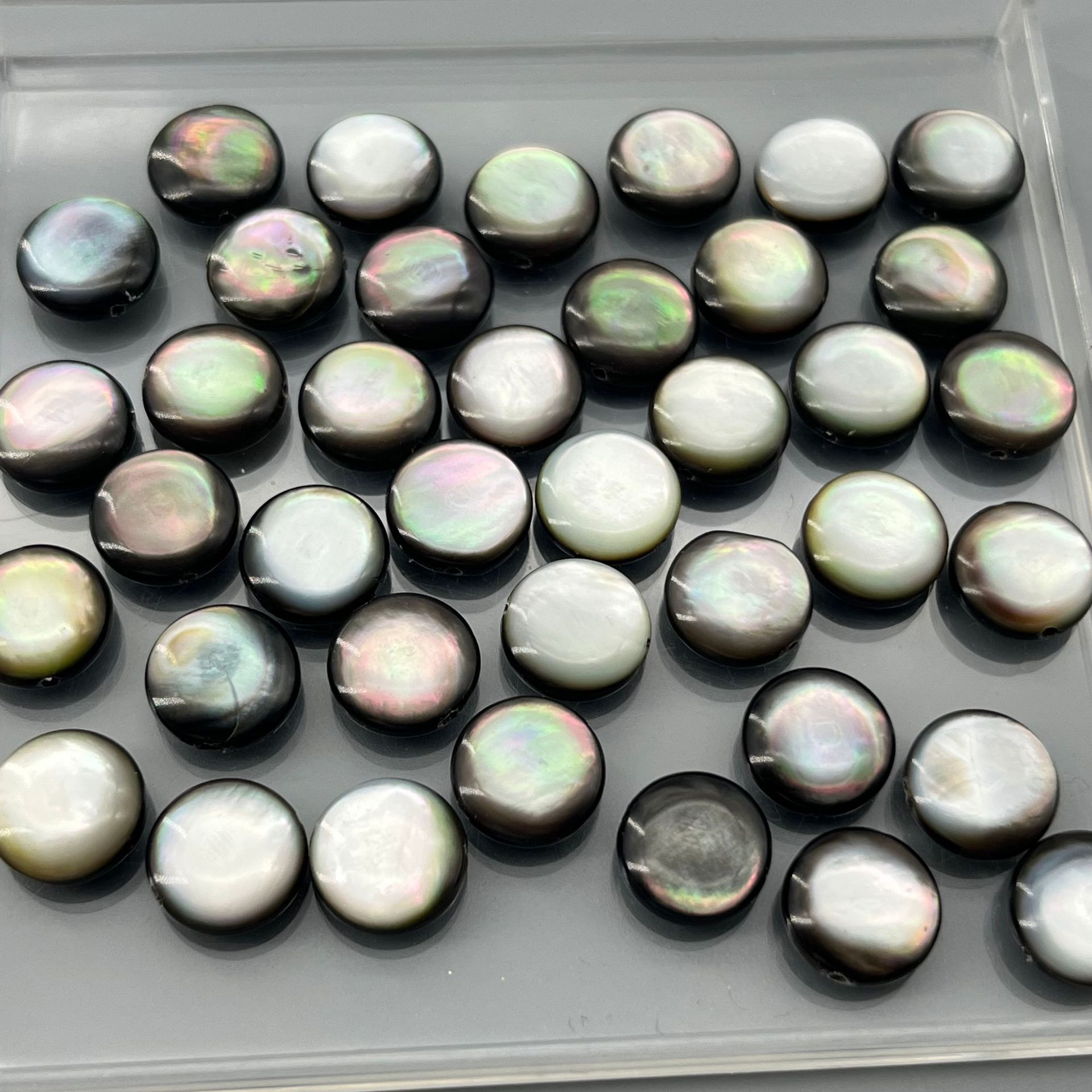 天然贝壳黑贝双面胖直孔圆形几何耳环diy手工制作饰品配件-阿里巴巴