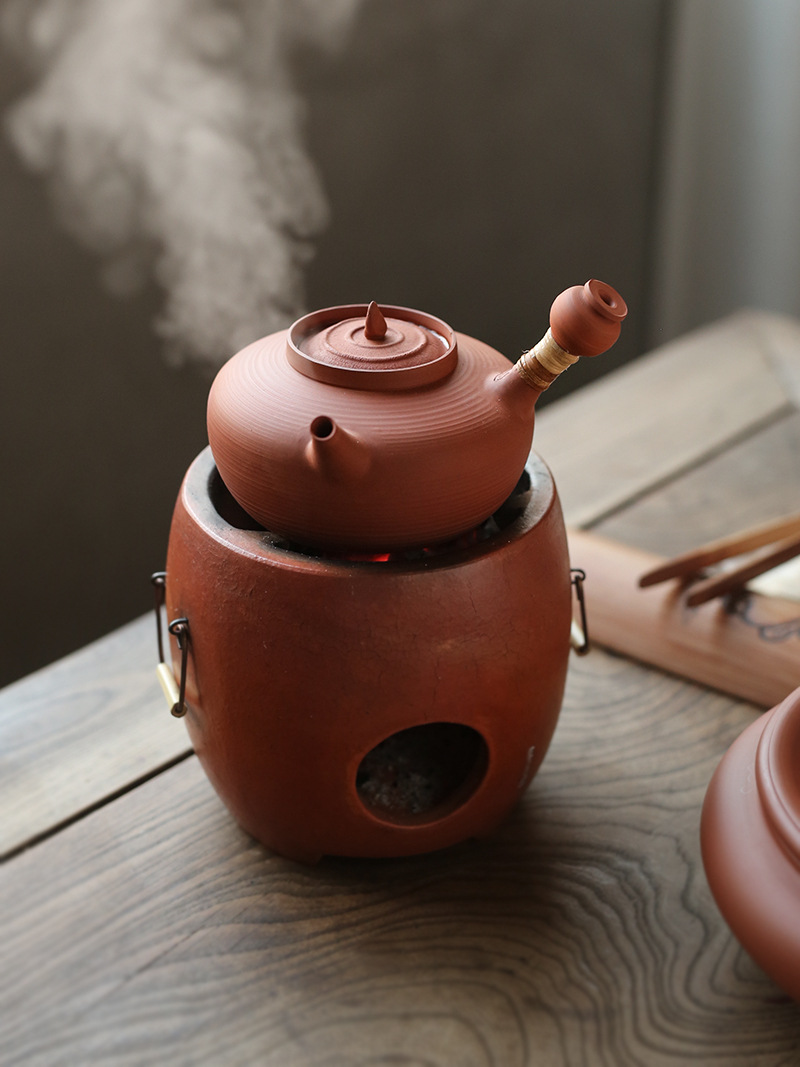 潮州工夫茶副榜炉一醉砂铫手拉鸡蛋黄壶碳炉烧水壶超薄炭炉玉书煨
