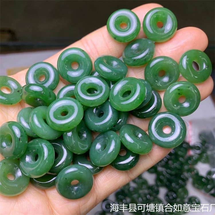 和田碧玉批发俄料跑环 碧玉跑环diy文玩挂坠配饰 直播货源-阿里巴巴