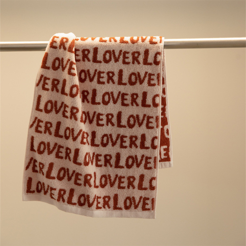 Towel Love Jacquard Towel Adult 34*72cm90G Pure Cotton Men and Women Face Wiping Towel Easy to Dry without Lint