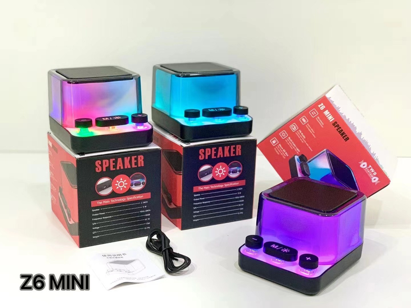 Z6mini Bluetooth Speaker Color Light Bluetooth Speaker Card Mini Gift Bluetooth Speaker Radio Speaker