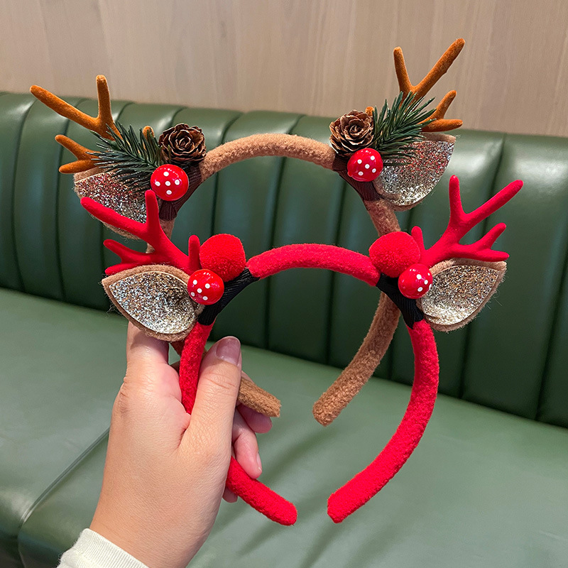 圣诞节头饰发箍仙女森系超仙发卡鹿角可爱小鹿耳朵头箍装扮发饰品