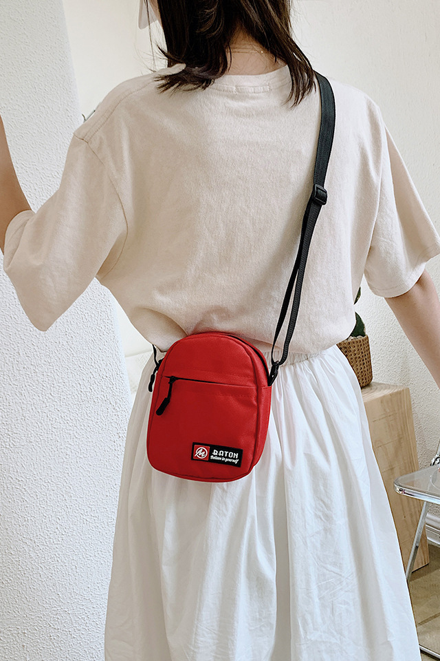 Mobile Phone Bag Small Bag Men's 2023 New Fashion Crossbody Women's Bag Student Online Red All-Matching Small Bag Mini Canvas Bag