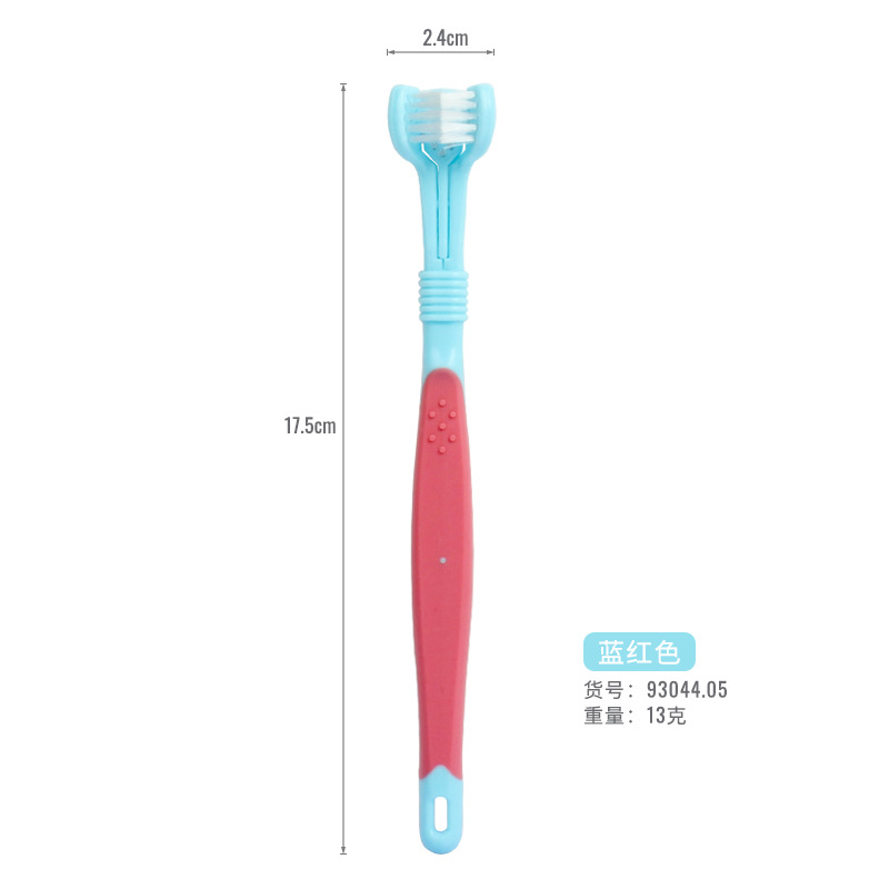 Pet Toothbrush Oral Cleaning Dog Toothbrush Cat Toothbrush Dog Toothbrush Three Heads Three Sides Toothbrush Pet Supplies Wholesale