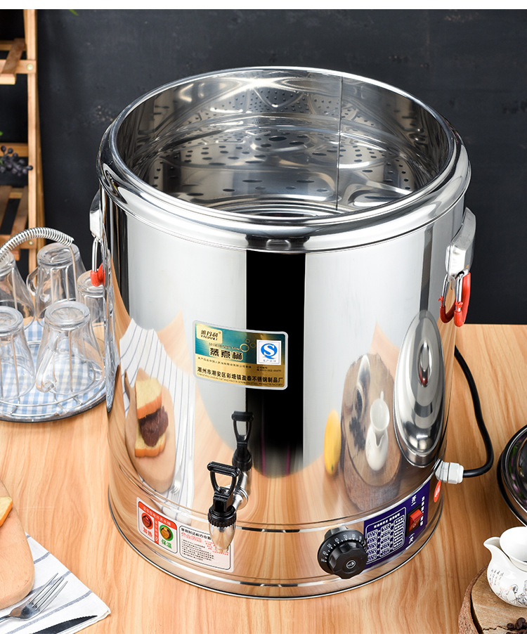 商用电热保温桶不锈钢开水桶蒸煮桶双层保温煮粥煮面保温汤桶加热