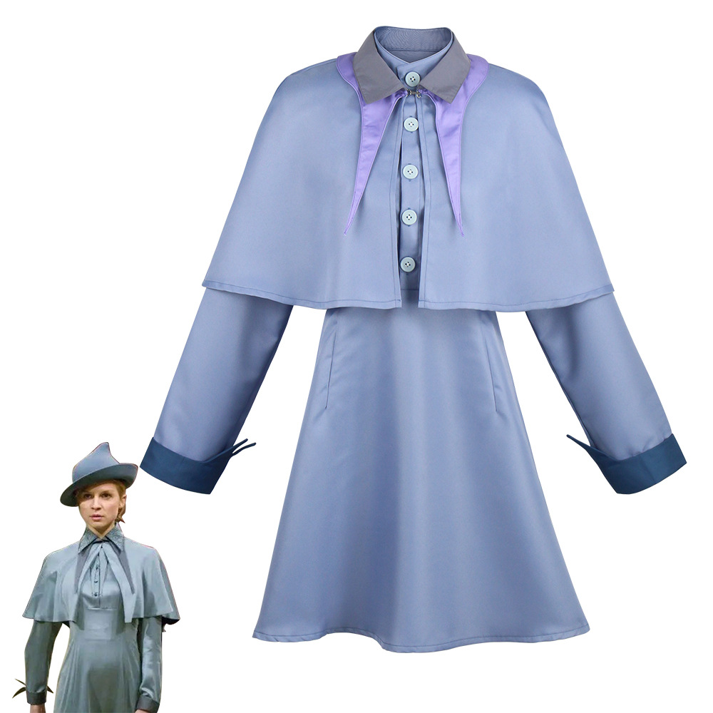 哈利波特cos服布斯巴顿校服女生制服 芙蓉·德拉库尔角色扮演服装