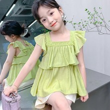 女童套装夏款2024新款女孩韩版衣服洋气时髦童装儿童夏季短袖夏装
