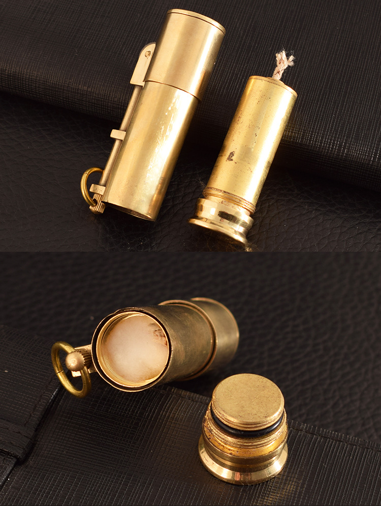 煤油打火机内胆子弹壳造型原铜滚花油机创意个性老式砂轮火机批发