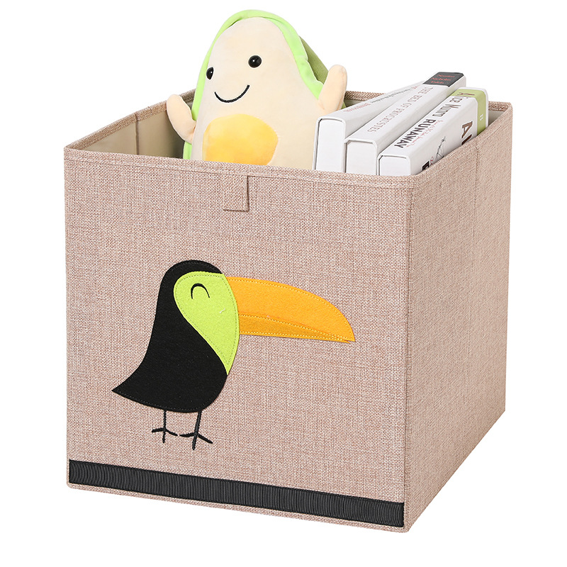 Cartoon Children's Toy Storage Cotton and Linen Cloth Storage Box Large Size Clothing Toys Storage Box Storage Box