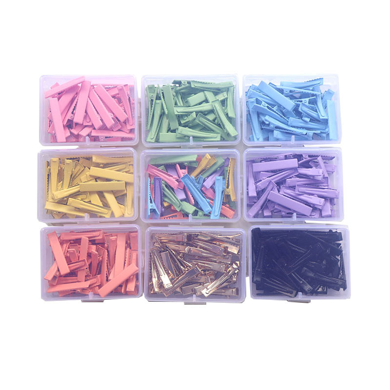 Diy Hair Accessories Barrettes Candy Color Word Clip Fringe Clip Hairware Square Duckbill Clip Iron Hairband Wholesale