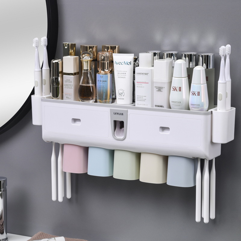 Toiletry Storage Storage Rack Toothbrush Holder Toothpaste Dispenser