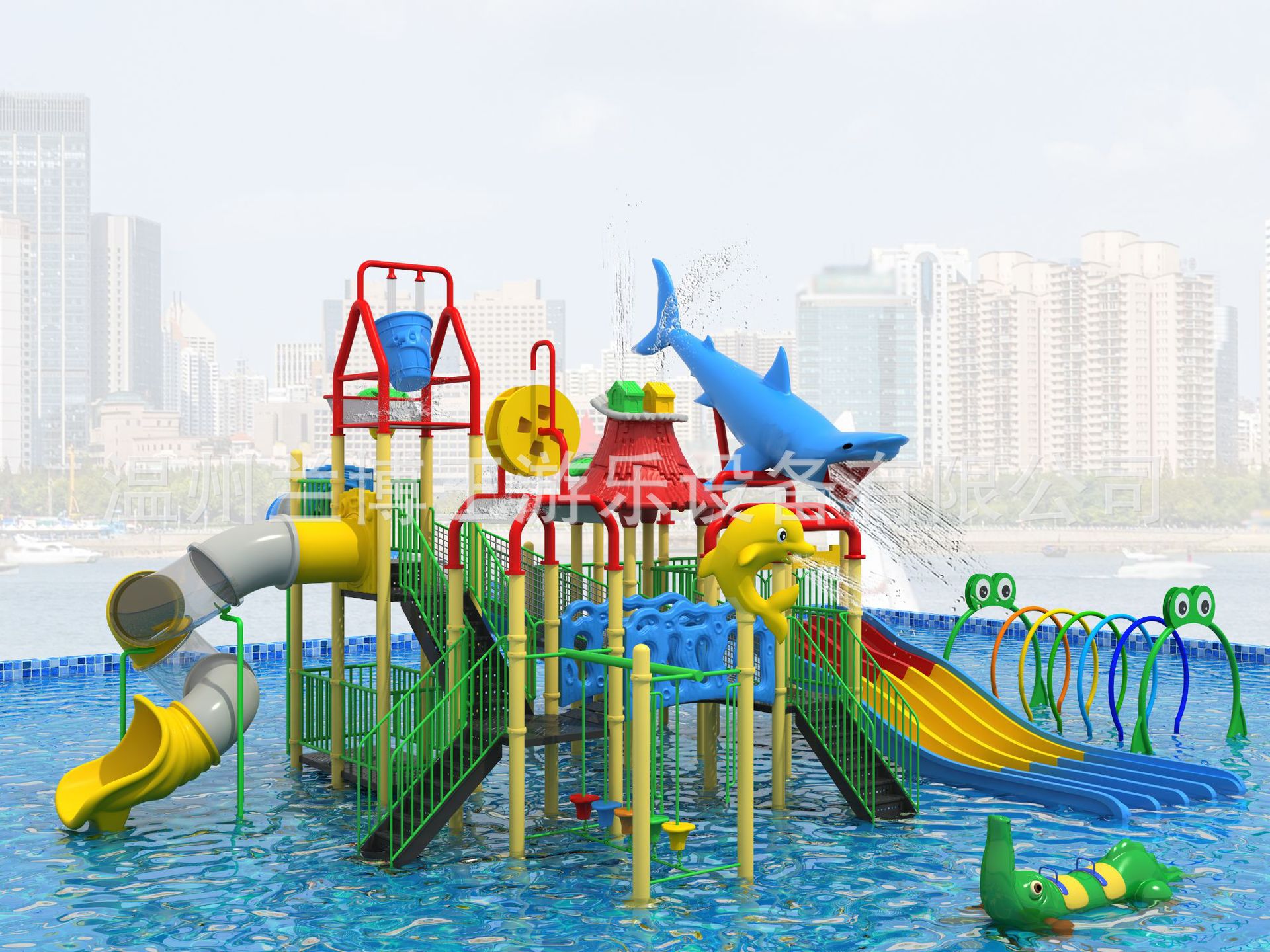 户外大型水上乐园玻璃钢滑滑梯新款魔鬼滑梯戏水小品儿童游乐设备
