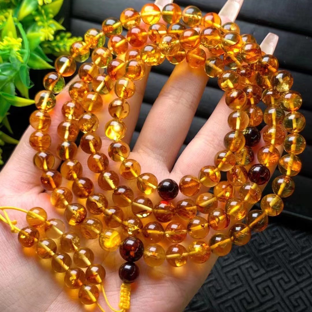 天然蜜蜡手链白花蜜蜡质浓郁手串文玩配饰可塘珠宝产地货源批发